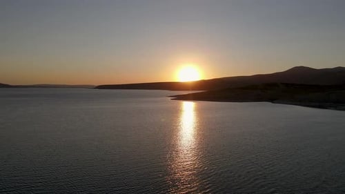 Sunset and Boat on the Sea