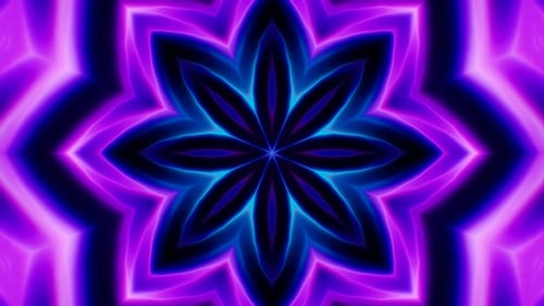 Vibrant Neon Kaleidoscope Pattern Loop Background