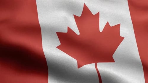 Realistic Waving Canadian Flag Seamless Loop Animation
