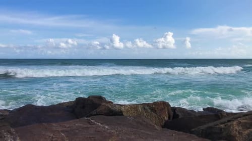 Stormy ocean and rocks