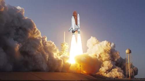 Space Shuttle startet in Zeitlupe