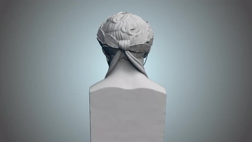Griechische Büste in medizinischer Maske