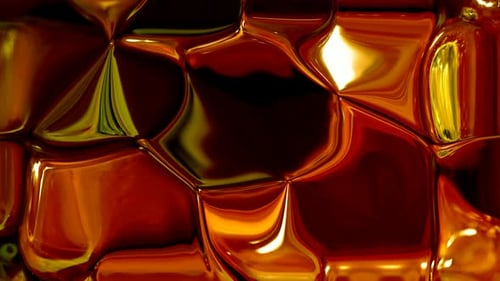Liquide marbré brillant rouge jaune animé