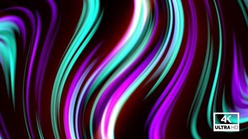Vibrant Fluid Neon Lines Abstract Motion Background