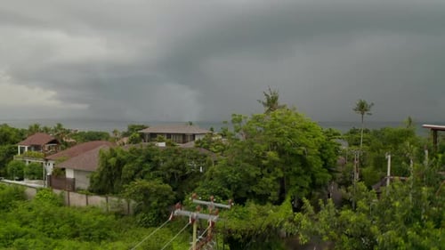 Dark Storm Clouds on a Tropical Beach in Canggu Bali During Rain Season