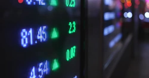 Stock market data at night