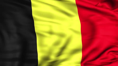 Waving Belgium Flag Realistic Animation