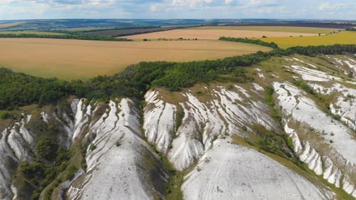 Aerial Drone View To Dvurechansky National Natural Park, Kharkov Region, Ukraine