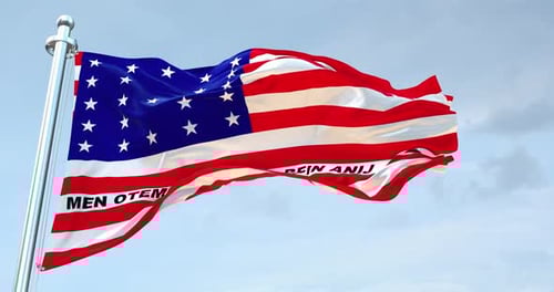 Realistic Flag Waving with Custom Text and Stars