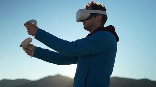 Man Using VR Headset