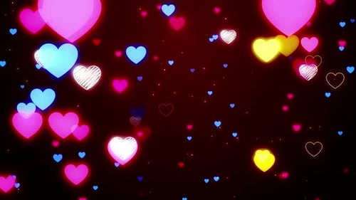 Valentine Neonherzen 02 4k