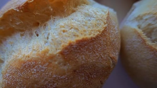 Crisp Bread Rolls in Close Up Detail