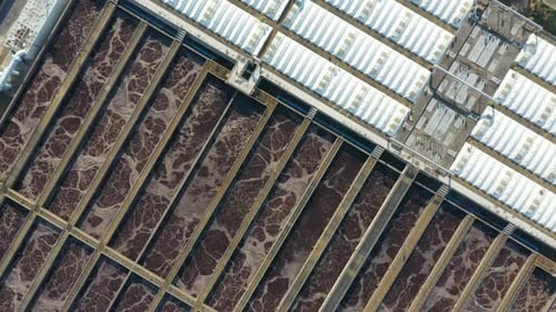 Sewage treatment plant in city