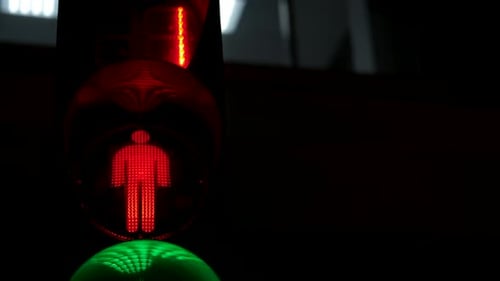 Lights of traffic signal outdoor.