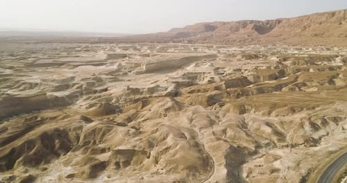 Aerial view of colorful salt pools, Dead sea, Negev, Israel.