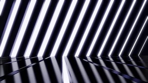 Sci Fi Wall Light Tunnel 02 4K