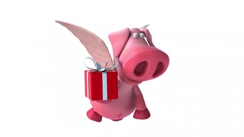 Flying pig - computer animation