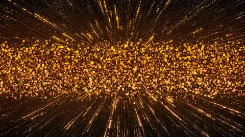 Shimmering Golden Particle Burst Light Rays Background