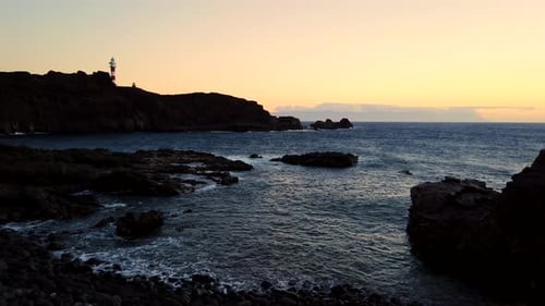 Beacon Punto Teno on Sunset, Tenerife, Spain
