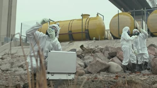 Scientist Checking Soil Samples at Polluted Territory