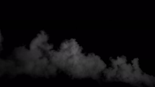 Smoke Of Military Grenade Creeping Sideways Low Density