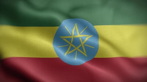 Waving Flag of Ethiopia Realistic Motion Background