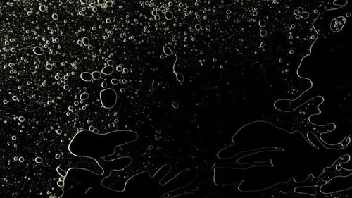 Transparentes kosmetisches Gelfluid mit Molekülblasen-Öl auf schwarzem Hintergrund
