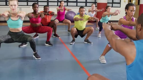 Keep fit class at a gym