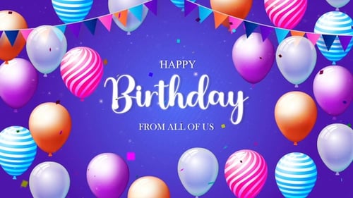 Festive Birthday Celebration Opener with Animated Balloons and Confetti