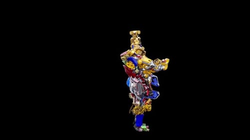 Colorful Transforming Robot Character Dance Loop
