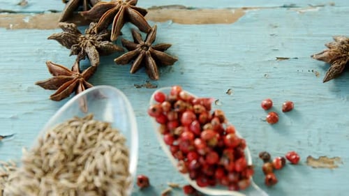 Close up of Star Anise and Assorted Spices