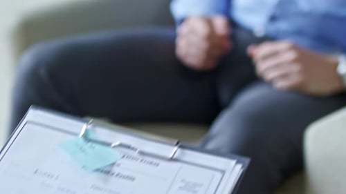 Man Talking during Job Interview
