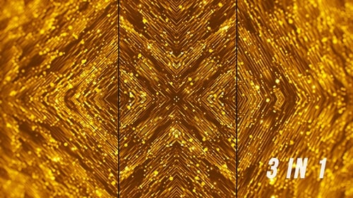 Golden Particle Shimmering Geometric Abstract Background Loops