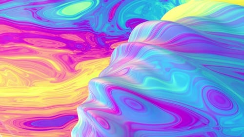 Colorful flowing painting pigment