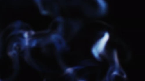 Ethereal Blue Smoke Rising on Dark Background
