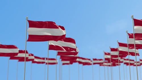Austria Row Of Flags3D Animation