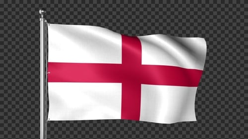 Animated Waving England Flag with Alpha Channel