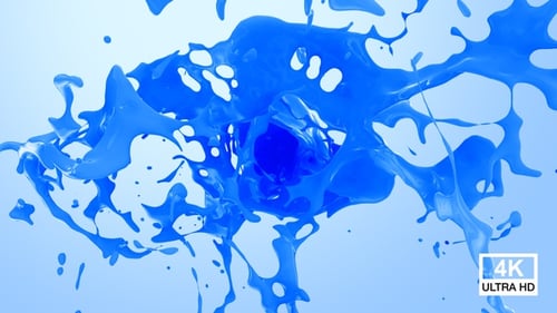 Dynamic Blue Liquid Splashing Fluid Transition