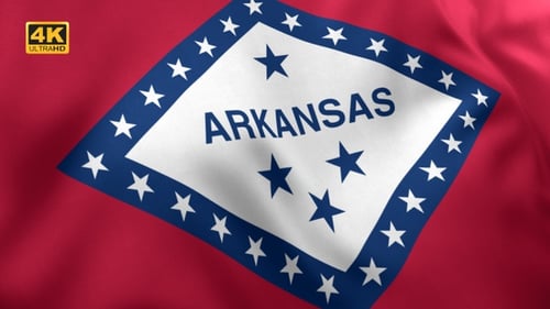 Waving Arkansas State Flag