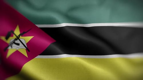 Waving Mozambique National Flag Loop Animation