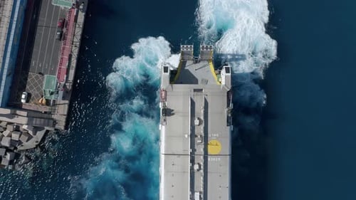 Ferry Ship Docking In Port