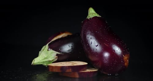 Fresh Ripe Eggplant Slowly Rotate.