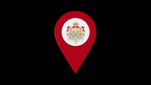 Animated 3D Location Pin with Coat of Arms