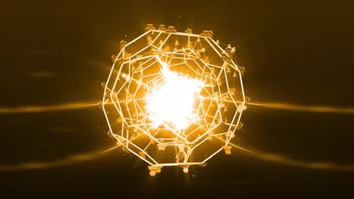 Network Connect People With A Golden Background Loop