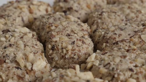 Walnut cookies called orasnice close-up 4K tilting video