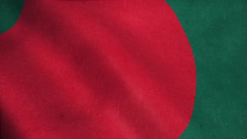 Bangladesh Flag Waving Realistic Fabric Animation Loop