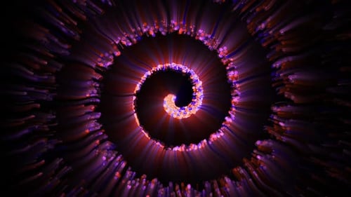 Abstract Glowing Spiral Particle Tunnel Background