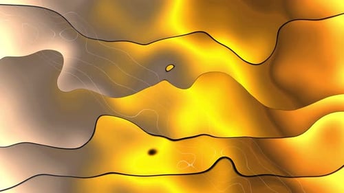 Fluid Golden Waves Abstract Background with Lines