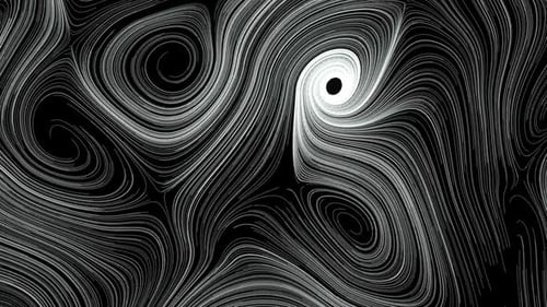 Dynamic Abstract White Swirling Lines Fluid Motion Graphic