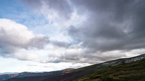 Time lapse with beautiful fast-moving clouds